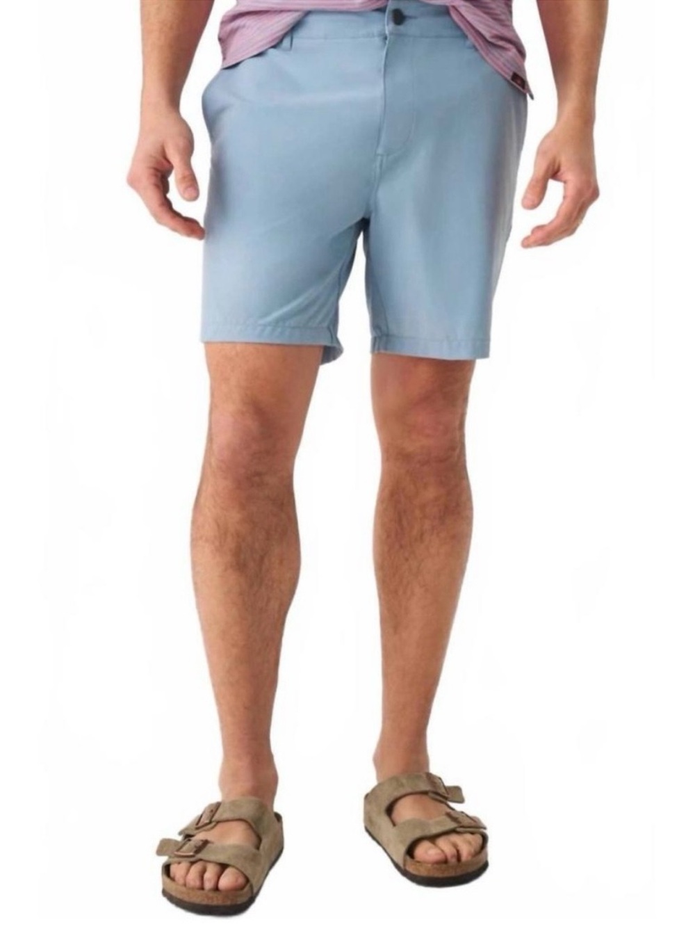 Faherty Men’s All Day Belt Loop Hybrid Swim Chino Shorts 9 in Pockets Blue Sz 38